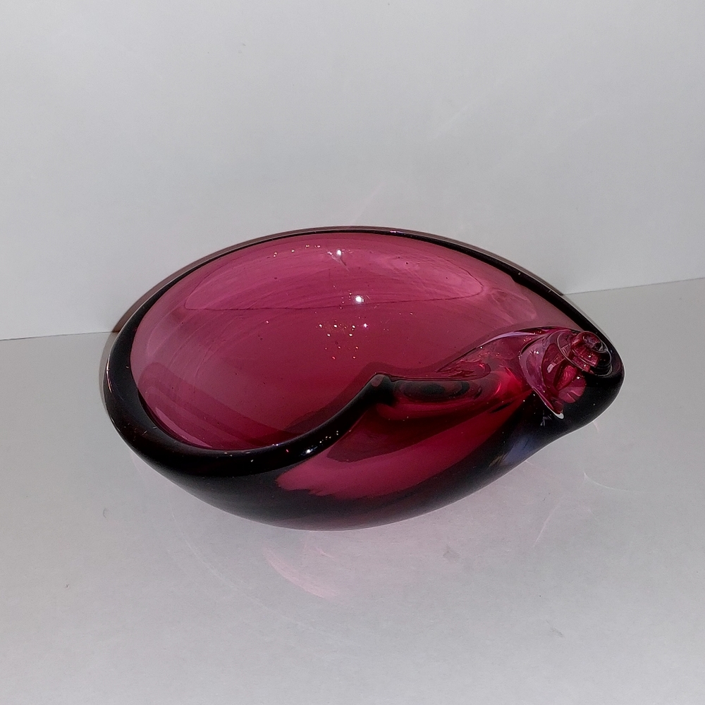 Vintage Rare Small Shell Bowl Murano Glass, Italy, 1970s